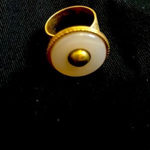 Adjustable Gold “Button” Ring